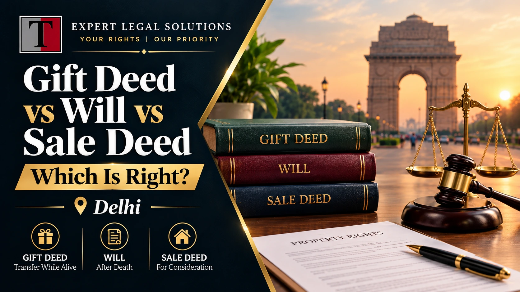 Gift Deed vs Will vs Sale Deed - Property Transfer Lawyer in Delhi | Thukral Law Associates